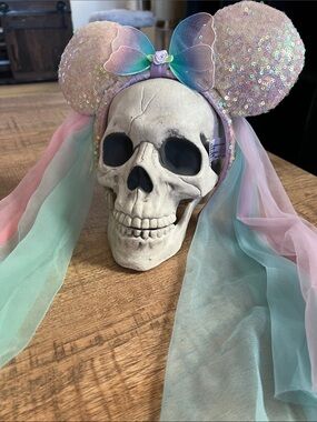 Disney Pastel Sequin Minnie Ears Headband with Sheer Veil